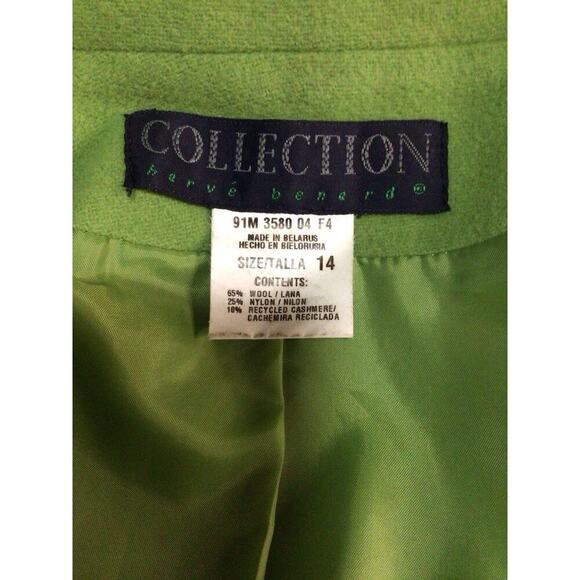 HARVE BENARD (VTG) Wool Cashmere Blend Blazer Jacket Green Preppy Versatile 14 - Picture 3 of 7